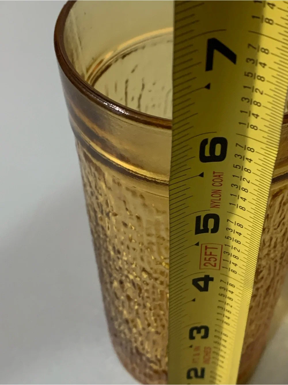 Set of 3 Textured Amber Glass Tumblers